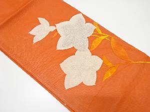 紗　桔梗模様織り出し　名古屋帯